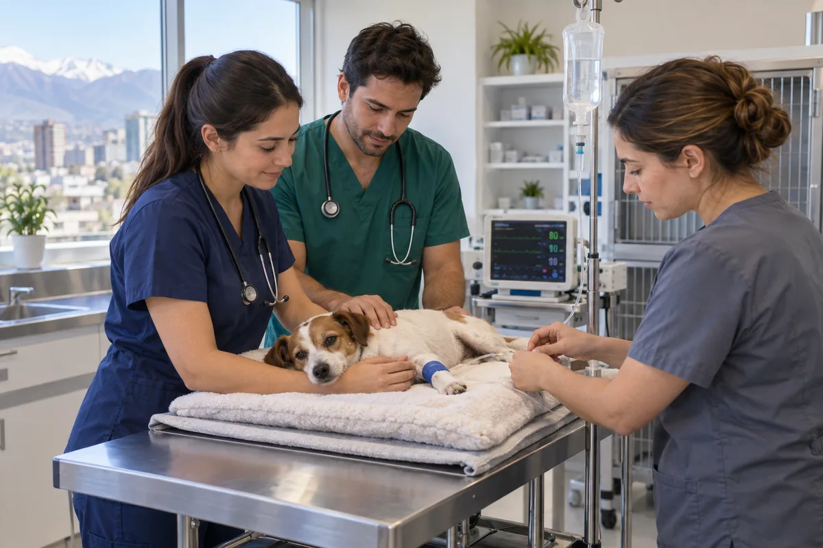 Equipo veterinario en UTI
